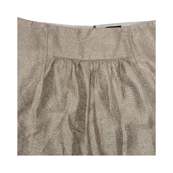 J Crew Womens Pleat Front Silk Blend A-Line Skirt Size 4 Gold Metallic - Picture 4 of 12